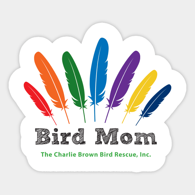 CB bird mom - black type Sticker by Just Winging It Designs